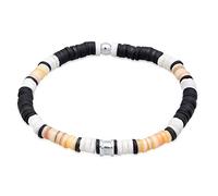 Kuzzoi Bouddha Bracelet pour homme en perles Heishi et perles en argent sterling 925 Vintage Casual Stretch Boho Coquillages Mix Bijoux été Surfeur Bracelet de perles