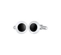 KUZZOI Boutons de manchette 'Geo' noir / argent, Taille One Size