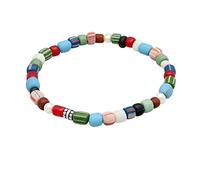 Kuzzoi Bracelet bouddha élastique pour homme en perles d'eau douce (5 mm) avec éléments en argent sterling 925 oxydé et perles en verre pour homme