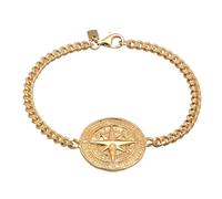 Kuzzoi Bracelet Bouddha pour homme boussole en argent 925 avec pendentif rose des vents (25 mm) bracelet doré pour homme longueur 19-21 cm, 0201662324, Argent sterling Or jaune