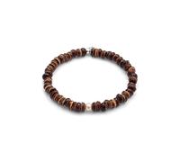 Kuzzoi Bracelet Bouddha pour homme en disques de noix de coco et perles (6 mm) avec bracelet élastique en argent sterling 925, longueur 19 cm