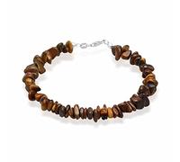 Kuzzoi Bracelet Bouddha pour homme en pierre précieuse œil de tigre avec fermoir mousqueton en argent sterling 925, longueur 19-23 cm, 21 centimeters, Pierre Argent sterling, œil de tigre