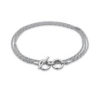 Kuzzoi Bracelet en argent pour homme avec cordon (2 mm) en argent sterling 925 avec fermoir en T distinctif de style vintage, longueur 19 cm, Argent sterling