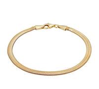 Kuzzoi Bracelet en argent pour homme - Bracelet doré (4 mm) en argent sterling 925 massif plaqué or pour homme - Motif chevrons - Fait à la main - Longueur 19-23 cm - 0201852821, 23 centimeters