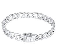 Kuzzoi Bracelet gourmette Bouddha pour homme et femme fabriqué à la main en argent sterling 925 massif (8 mm) avec fermoir à boîte, longueur 17-21 cm, Argent sterling