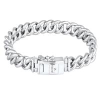 Kuzzoi Bracelet gourmette Bouddha pour homme fait main en argent sterling 925 massif (12 mm) avec serrure à boîte, longueur 19-23 cm, Argent sterling