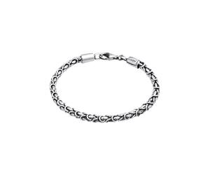 KUZZOI Bracelet 'Königskette' gris / gris argenté, Taille 19
