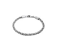 KUZZOI Bracelet 'Königskette' gris / gris argenté, Taille 21