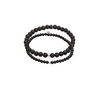 KUZZOI Bracelet 'Onyx' noir / argent, Taille 21