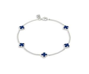 Kuzzoi Buddha 0202192025 Bracelet en argent sterling 925 avec trèfle en émail pour homme Longueur 19-23 cm, 21 cm, Argent sterling, Pas de gemme
