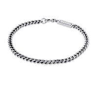 Kuzzoi Buddha 0202772120 Bracelet gourmette en argent sterling 925 oxydé pour homme, fabriqué à la main, avec anneau ressort, 5 mm de large, 10 g, 21, Argent sterling