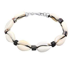 Kuzzoi Buddha 0211762923 Bracelet surfeur en argent sterling 925 avec perles de verre pour homme et femme Longueur 19 cm, Argent sterling Verre Nylon, M