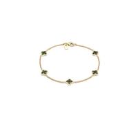 Kuzzoi Bracelet Bouddha pour homme en argent sterling 925 plaqué or avec trèfle en émail (vert) Longueur 19 cm