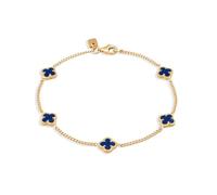 Kuzzoi Buddha - Bracelet pour homme en argent sterling 925 plaqué or avec maillons en forme de trèfle en émail - Longueur 19 cm - 23 cm, 0202182025, 21 cm, Argent sterling, Pas de gemme