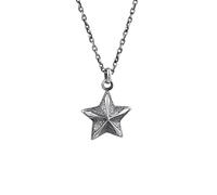 Kuzzoi Collier pour homme en argent sterling 925 avec pendentif en forme d'étoile (25 mm) - Chaîne avec pendentif vintage fait à la main - Longueur : 55 cm, Argent sterling