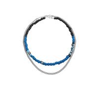 KUZZOI Chaîne bleu / noir / argent, Taille 40