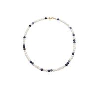 KUZZOI Chaîne bleu / or / noir / blanc perle, Taille 50