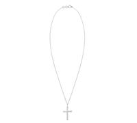 Kuzzoi Collier exclusif pour homme poli brillant avec pendentif en forme de croix (30 mm) de style basique, chaîne massive pour homme et ami avec croix religieuse en argent sterling 925, longueur 60