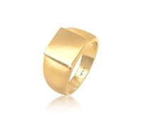 Kuzzoi Chevalière pour homme plaqué or, bague massive (11 mm) en argent sterling 925, bijou de motard doré avec surface rectangulaire, bague pour homme polie, taille 54-66, 0607352420, 64, Argent