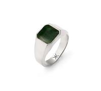 Kuzzoi Chevalière pour homme rectangulaire avec émail vert en argent sterling 925 massif (10 mm) pour homme de taille 54-66, 0605212925, 62, émail