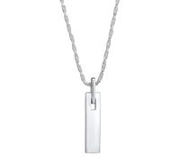 Kuzzoi Collier pour homme en argent 925 avec pendentif en forme de lingot (30 mm) plaque polie chaîne pour homme longueur de la chaîne 60 cm 0112651523, Argent sterling