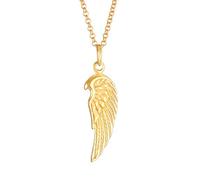 Kuzzoi Collier pour homme en argent sterling 925 avec pendentif en forme d'aile d'ange (24 mm), collier pour homme en argent sterling 925 plaqué or, chaîne dorée avec pendentif en forme d'ailes d'ange