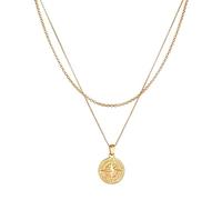 Kuzzoi Collier pour homme en argent sterling 925 plaqué or avec pendentif boussole (25 mm), Argent sterling Or