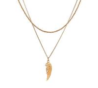 Kuzzoi Collier pour homme en argent sterling 925 plaqué or avec pendentif en forme d'aile (9 mm), chaîne avec pendentif style bohème, Argent sterling