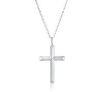 Kuzzoi Collier pour homme exclusif poli brillant avec pendentif en forme de croix (30 mm), style basique, chaîne massive pour homme et ami avec croix religieuse en argent sterling 925, longueur 60 cm.