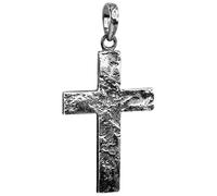 Kuzzoi Croix en argent oxydé noir pour colliers, massif 925 argent sterling massif pour colliers, hauteur 54 mm, 7 g, d'excellente qualité et exclusive 361385-000