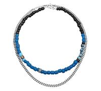 Kuzzoi Ensemble de 2 chaînes en argent sterling 925 oxydé pour homme, Bijoux Argent - Longueur : 40 cm + 50 cm, Argent sterling Verre