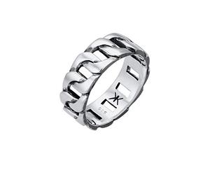 Kuzzoi Massive M.Ring oxydé noir dans la conception du réservoir, l'anneau de bande de 925 formade bague en argent sterling Gros d'apparence ancienne 60