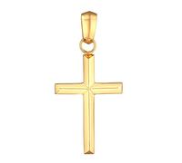 Kuzzoi Pendentif croix en argent pour chaînes, pendentif croix (30 mm) en argent sterling 925 plaqué or pour colliers, bijoux dorés accessoires pour hommes