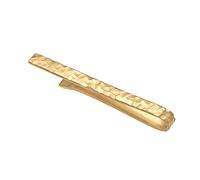 Kuzzoi Pince à cravate structurée pour homme (3,5 mm) pour cravates normales, argent sterling 925 plaqué or, bijou de cravate pour homme au look martelé, Argent sterling