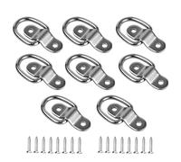 KVAEY Lot de 8 crochets d'ancrage en D pour remorque, camion, transport de charges, camping-car, accessoires de voiture (argent)