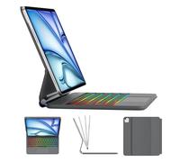 KVAGO Étui avec clavier pour iPad Air 11" M3,2025/M2, 2024 et iPad Pro 11" (4e/3e/2e/1ère génération) - Pavé tactile multi-points, étui clavier magique pour iPad Air 5e/4e génération, rétroéclairage