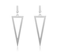 KVANU Boucles d'oreilles pendantes en forme de triangle noir punk en métal doré carré rectangulaire géométrique clous d'oreilles pour femmes hommes bar fête, Acier inoxydable