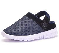 KVbabby Garçons Mules et Sabots Chaussons Maille Respirante Pantoufles Jardin Plage Cour Piscine Mule EVA Sabot Chaussure,11-Bleu Marin,34 EU