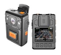 KVBRUI Caméra corporelle 1440P 4G, enregistreur vidéo GPS, Grand Bouton d'enregistrement Avant, Vision Nocturne, DVR de Police(128GB)