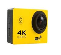 KVBRUI Caméra d'action 4K 1080P/30FPS WiFi 2.0 "170D, Casque étanche sous-Marin, Enregistrement vidéo, caméras de Sport, Mini caméra d'extérieur(Yellow)