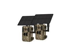 KVBRUI Caméra de Chasse Solaire 4G 2K, 1 ou 2 pièces, détection de Mouvement, déclencheur 0,2 s, Vision Nocturne(2PCS 4G Cam Add 128G)