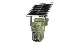 KVBRUI Caméra de Chasse Solaire 4G Double écran, Wi-FI, Panneau Solaire d'extérieur, Vision Nocturne, enregistreur de Surveillance de la Faune 4K(4G Cam Add 64G)