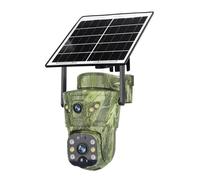 KVBRUI Caméra de Chasse Solaire 4K Double écran 4G, WiFi PTZ, détection Humaine/Animale, Communication bidirectionnelle, caméras de sécurité étanches(4G Cam Add 128G)