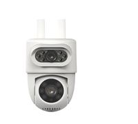 KVBRUI Caméra de sécurité extérieure 5G WiFi 10 MP, Double Objectif, Double écran, Suivi Automatique, PTZ, étanche(EU Plug,Cam 64G)