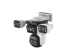 KVBRUI Caméra de sécurité extérieure Wi-FI 20 MP, Quatre écrans, Zoom Optique 10X, Quatre objectifs, Suivi Automatique des mouvements, étanche(EU Plug,10K 10xZoom Add 256G)