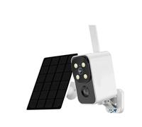 KVBRUI Caméra de sécurité Solaire 2K 4G extérieure, Wi-FI, panoramique à 180°, détection PIR, Batterie, Panneau Solaire 5 W(WiFi Cam Add 64G)