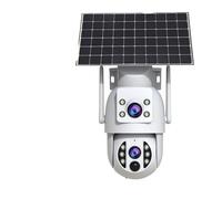 KVBRUI Caméra de sécurité Solaire 4K extérieure à Double Objectif, caméra IP Solaire PIR Couleur, Vision Nocturne, Suivi Automatique, Batterie, CCTV(2K NO SD)