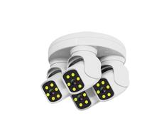 KVBRUI Caméra de Surveillance extérieure IP WiFi 10K 20MP HD, Quatre écrans, PTZ, Quatre objectifs, Suivi Automatique des mouvements Humains(20MP Add 128G Card,US Plug)