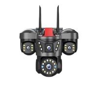 KVBRUI Caméra de Surveillance extérieure IP WiFi 10K 20MP UHD, Quatre objectifs, Quatre écrans, PTZ, Zoom x16, Suivi Automatique(US Plug,10K 20MP add 64G)