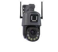 KVBRUI Caméra de Surveillance extérieure PTZ WiFi 6MP à Double Objectif, Zoom Optique 30x 50x, détection de présence Humaine, Vision Nocturne Couleur(AU Plug,6MP Add 64G Card)